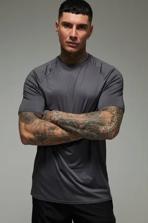Boohoo Mens Tall Man Active Lightweight Essentials Gym Regular Fit Raglan T-shirt