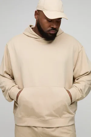 Boohoo Mens Plus 260GSM Loopback Boxy Oversized Fit Basic Hoodie