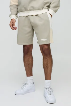 Boohoo Mens Relaxed Fit Man Colour Block Mid Length Shorts