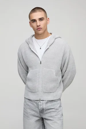 Boohoo Mens Boxy Fit Knitted Hoodie