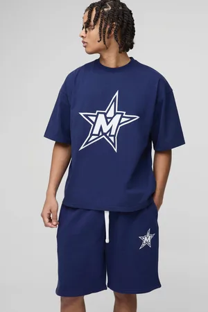 Boohoo Mens Oversized Boxy M Star T-Shirt & Short Set