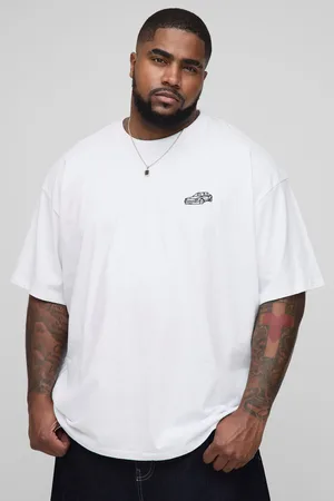 Boohoo Mens Plus Oversized Embroidered Car T-Shirt
