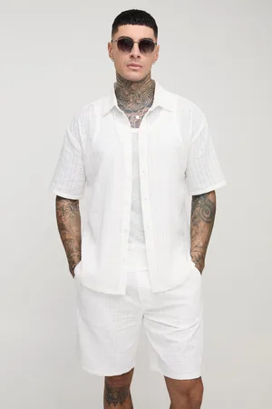 Boohoo Mens Tall Oversized Textured Slub Shirt & Relaxed Short Set