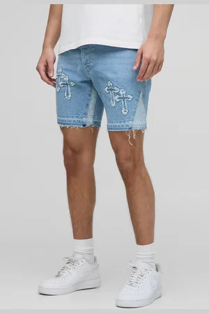 Boohoo Mens Slim Fit Cross Applique Gusset Shorts