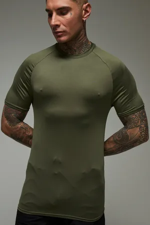 Boohoo Mens Tall Man Active Lightweight Essentials Gym Muscle Fit Raglan T-shirt