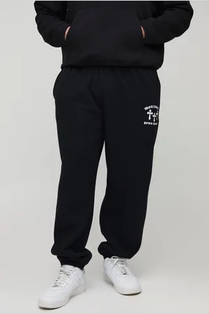 Boohoo Mens Plus Cross Print Oversized Joggers