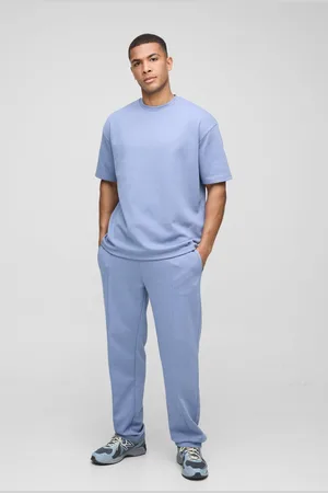 Boohoo Mens Oversized Interlock T-Shirt And Jogger Tracksuit