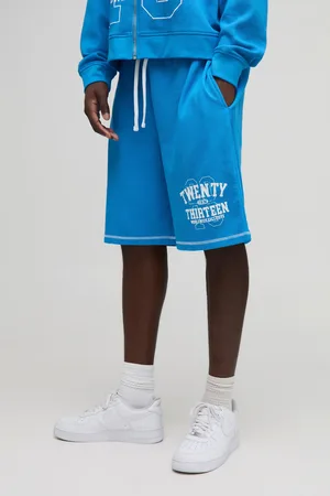 Boohoo Mens Oversized Waffle Varsity Printed Short