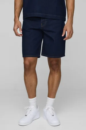 Boohoo Mens Relaxed Contrast Stitch Denim Shorts