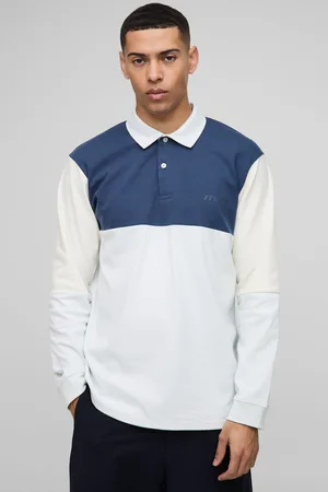 Boohoo Mens Regular Fit Man Colour Block Interlock Rugby Polo