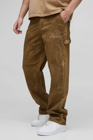 Boohoo Mens Relaxed Fit Vintage Overdye Carpenter Trousers
