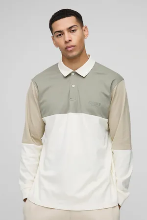 Boohoo Mens Regular Fit Man Colour Block Interlock Rugby Polo