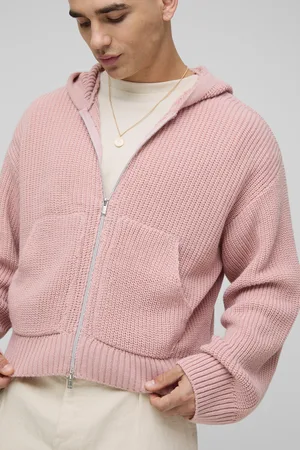 Boohoo Mens Boxy Knitted Hoodie
