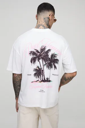 Boohoo Mens Tall Oversized Tropical Paradise Printed T-Shirt