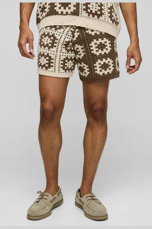 Boohoo Mens Relaxed Crochet Knit Short