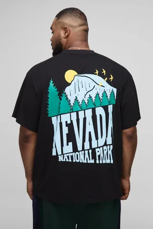 Boohoo Mens Plus Oversized National Park Print T-Shirt