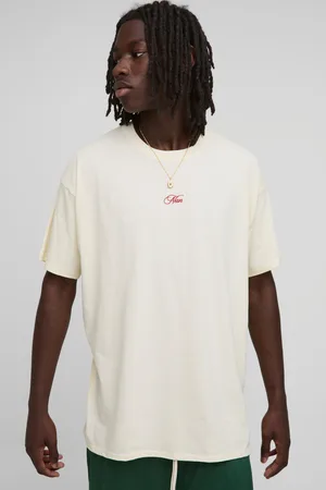 Boohoo Mens Oversized Embroidered MAN T-Shirt