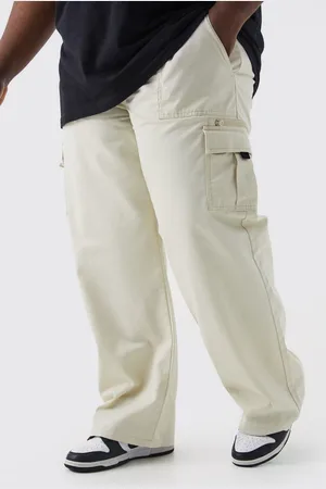 Boohoo Mens Plus Elastic Ripstop Cargo Zip Trouser