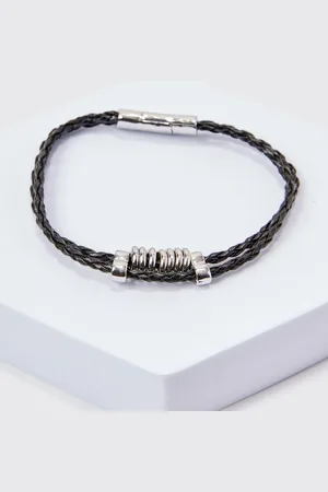 Boohoo Mens Pu Rope Braclet