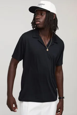 Boohoo Mens Regular Fit Revere Slub Polo