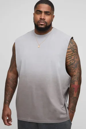 Boohoo Mens Plus Regular Fit Drop Armhole Spray Wash vest