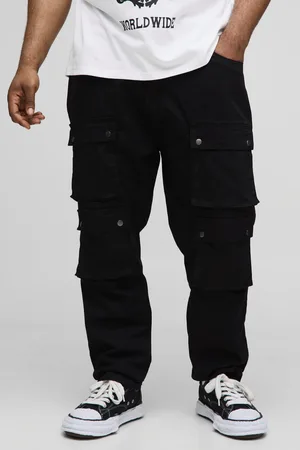 Boohoo Mens Plus Fixed Waist Multi Cargo Skinny Cargo Trousers