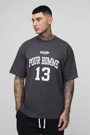 Boohoo Mens Tall Oversized Pour Homme Print T-Shirt