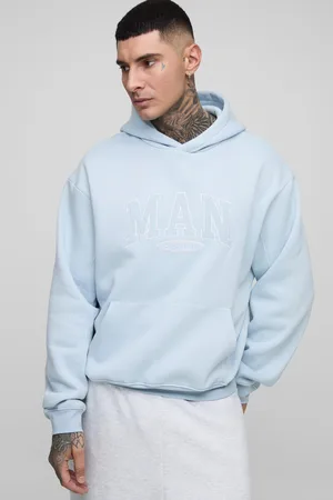 Boohoo Mens Tall Oversized Boxy MAN Applique Hoodie