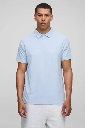 Boohoo Mens Regular Fit Homme Raglan Embroidered Pique Polo