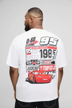 Boohoo Mens Plus Oversized Disney Cars License Print T-Shirt
