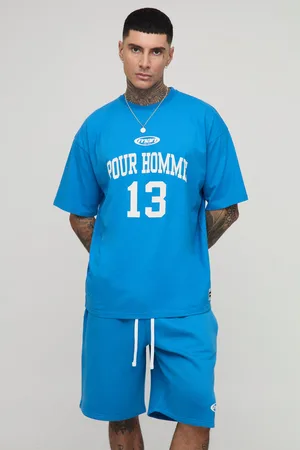 Boohoo Mens Tall Oversized Pour Homme Print T-Shirt & Short Set