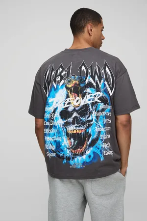Boohoo Mens Oversized Skull Worldwide Large Scale Printed T-Shirt