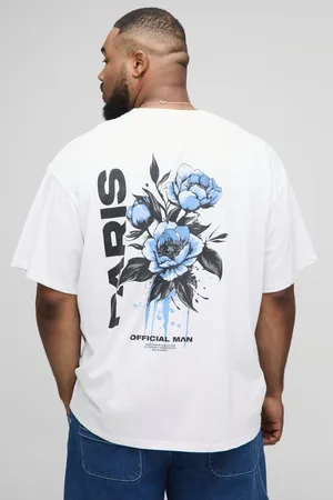 Boohoo Mens Plus Oversized Paris Floral T-Shirt