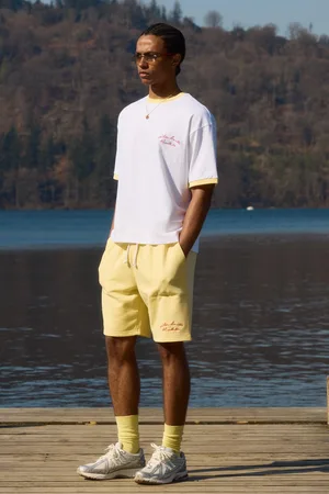 Boohoo Mens Oversized Ringer T-Shirt & Shorts Set