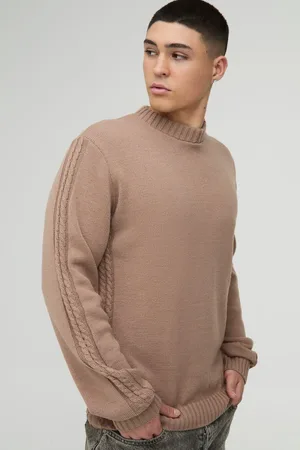 Boohoo Mens Regular Fit Cable Detail Knitted Jumper