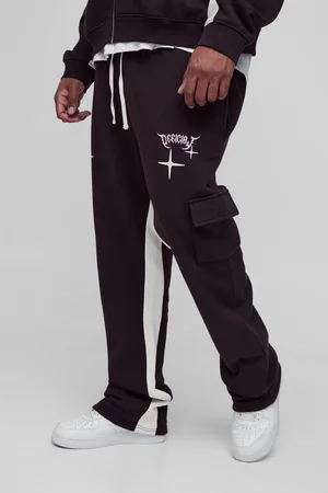 Boohoo Mens Plus Slim Gusset Jogger Official Cargo Joggers