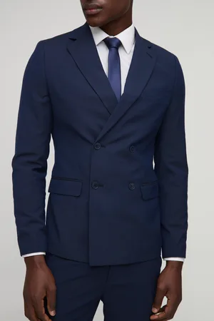 Boohoo Mens Super Skinny Double Breasted Suit Jacket