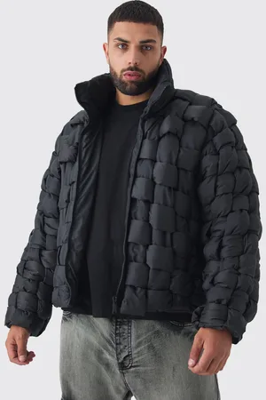 Boohoo Mens Plus Hand Weft Nylon Puffer Jacket In