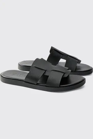 Boohoo Mens Faux Leather Woven Sandal