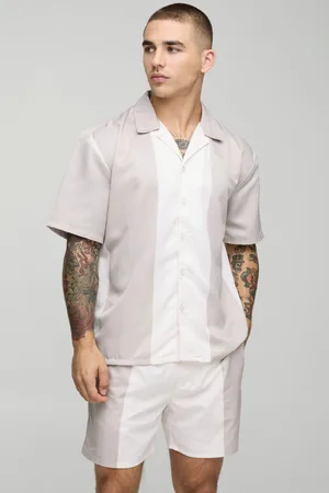 Boohoo Mens Oversized Blocking Shirt & Swim Set