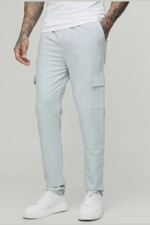 Boohoo Mens Tall Elasticated Waist Technical Stretch Skinny Cargo Trousers