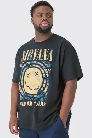 Boohoo Mens Plus Oversized Nirvana License T-shirt