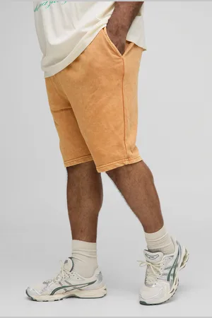 Boohoo Mens Plus Loose Fit Acid Wash Jersey Shorts