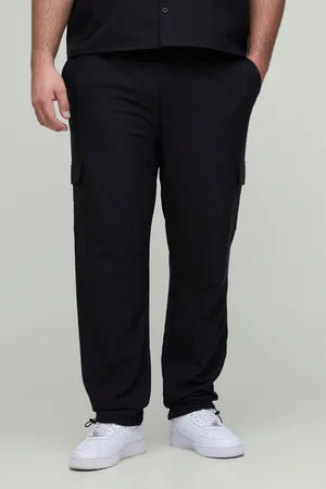 Boohoo Mens Plus Elasticated Waist Technical Stretch Skinny Cargo Trousers