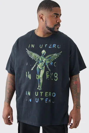 Boohoo Mens Plus Oversized Nirvana Utero License T-shirt In