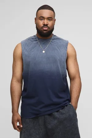 Boohoo Mens Plus Regular Fit Drop Armhole Spray Wash vest