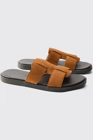 Boohoo Mens Faux Leather Woven Sandal