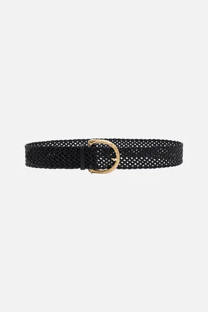 Camilla Braided Leopard Buckle Belt Solid , S