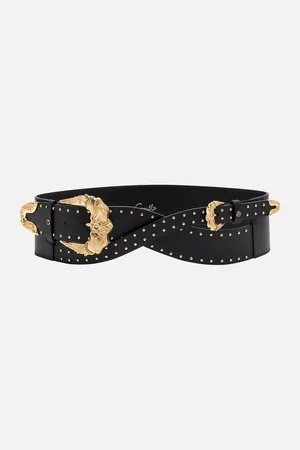 Camilla Studded Buckle Belt Solid , M