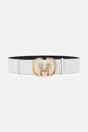 Camilla Reversible Buckle Belt Solid White, M